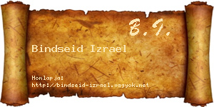 Bindseid Izrael névjegykártya